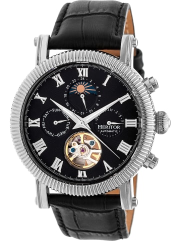 Heritor Automatikuhr "Winston" in Schwarz/ Silber