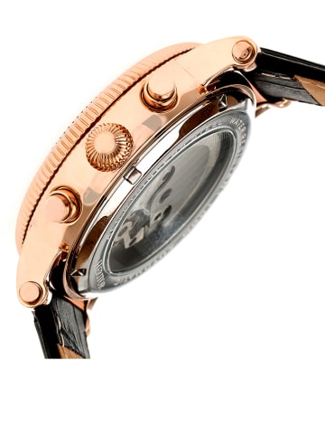 Heritor Automatisch horloge "Winston" zwart/roségoudkleurig