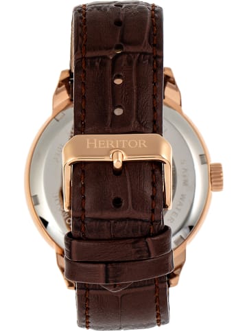 Heritor Automatikuhr "Sanford" in Braun/ Roségold/ Weiß