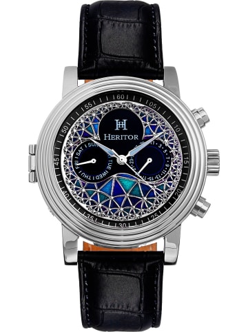 Heritor Automatikuhr "Legacy" in Schwarz/ Silber
