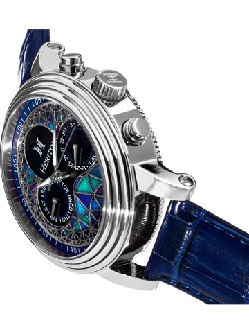 Heritor Automatisch horloge "Legacy" blauw/zilverkleurig