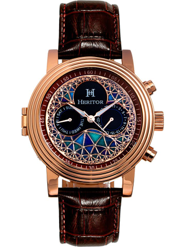 Heritor Automatisch horloge "Legacy" roségoudkleurig/bruin