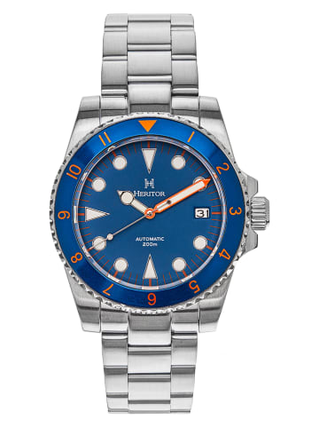Heritor Automatikuhr "Luciano" in Silber/ Blau