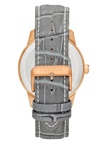 Heritor Automatikuhr "Davies" in Grau/ Roségold