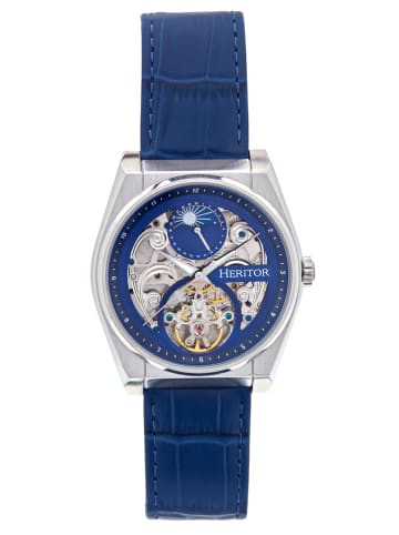 Heritor Automatikuhr "Daxton" in Silber/ Blau
