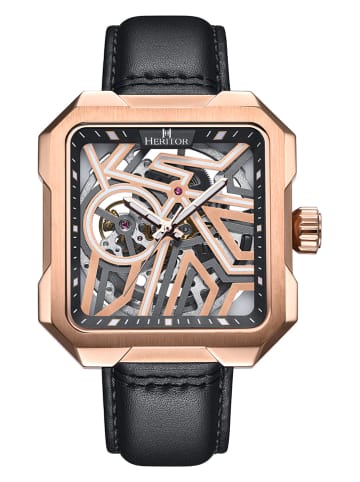 Heritor Automatikuhr "Campbell" in Schwarz/ Roségold