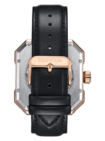 Heritor Zegarek automatyczny "Campbell" w kolorze różowozłoto-czarnym