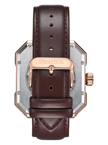 Heritor Automatikuhr "Campbell" in Braun/ Roségold