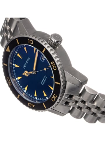 Heritor Automatikuhr "Hurst" in Silber/ Schwarz/ Blau