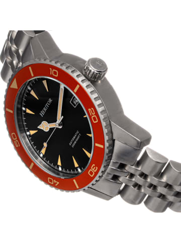 Heritor Automatikuhr "Hurst" in Silber/ Rot/ Schwarz