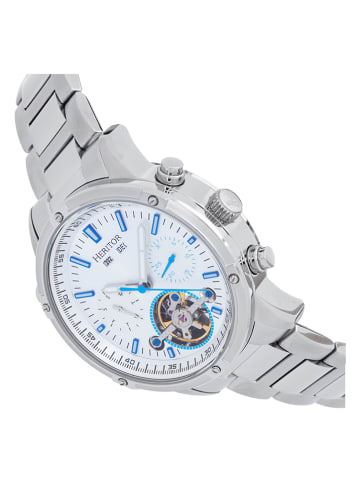 Heritor Automatikuhr "Wilhelm" in Silber/ Weiß