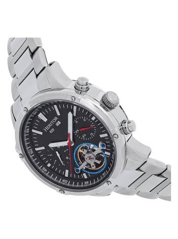 Heritor Automatikuhr "Wilhelm" in Silber/ Schwarz