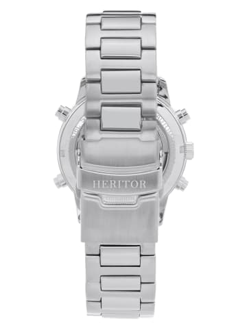 Heritor Automatikuhr "Wilhelm" in Silber/ Blau