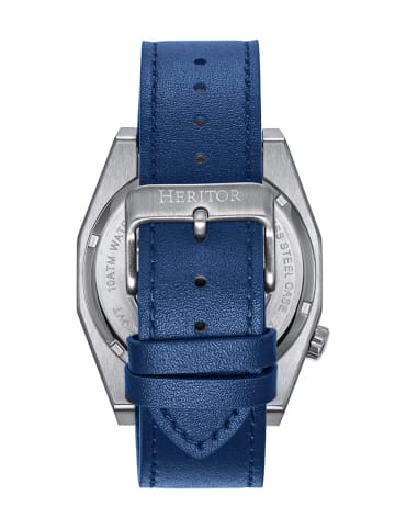 Heritor Kwartshorloge "Amadeus" blauw/zilverkleurig