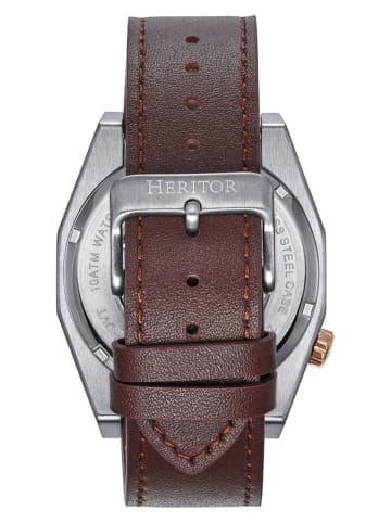 Heritor Automatikuhr ''Amadeus'' in Braun/ Silber/ Roségold