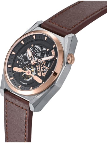 Heritor Automatikuhr ''Amadeus'' in Braun/ Silber/ Roségold