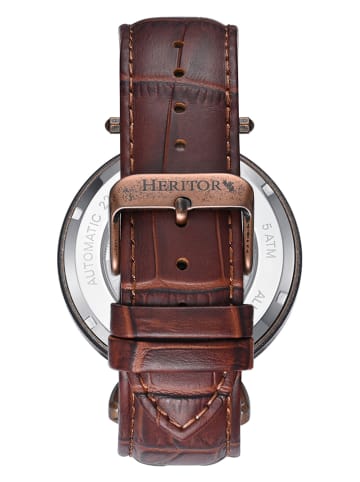Heritor Zegarek automatyczny "Lincoln" w kolorze brązowym
