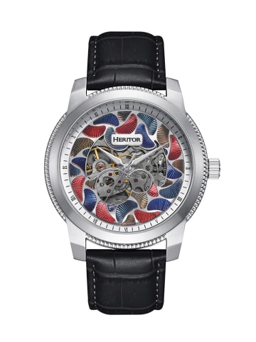Heritor Zegarek kwarcowy "Emmanuel" w kolorze srebrno-czarnym ze wzorem
