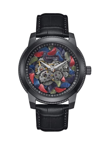 Heritor Quarzuhr "Emmanuel" in Schwarz/ Bunt