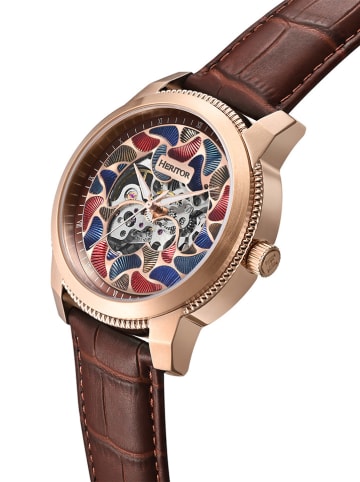 Heritor Kwartshorloge "Emmanuel" bruin/goudkleurig/meerkleurig