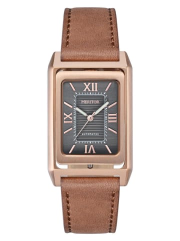 Heritor Automatische horloge "Esteban" lichtruin/goudkleurig/zwart