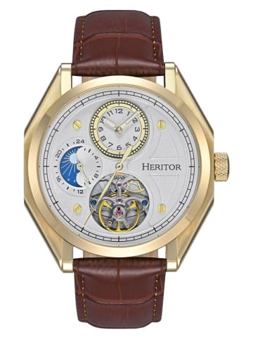 Heritor Automatische horloge "Antoni" bruin/goudkleurig/wit