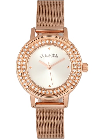 Sophie & Freda Zegarek kwarcowy "Cambridge" w kolorze srebrno-różowozłotym