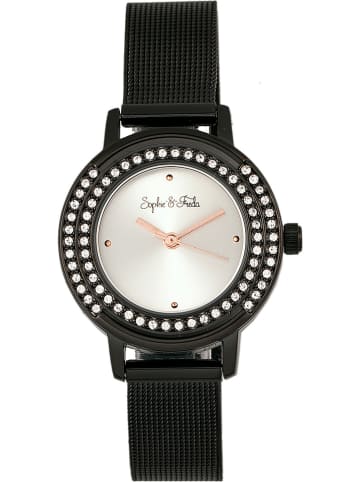 Sophie & Freda Quarzuhr "Cambridge" in Silber/ Schwarz