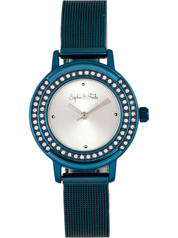 Sophie & Freda Quarzuhr "Cambridge" in Silber/ Blau