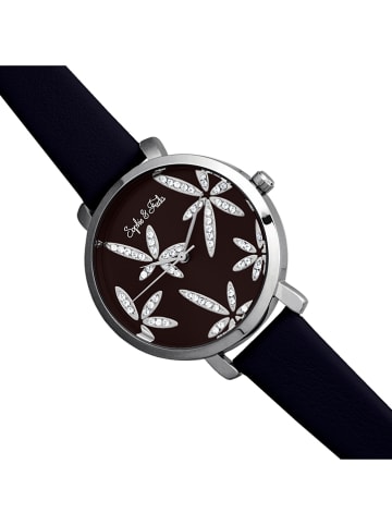 Sophie & Freda Zegarek kwarcowy "Key West" w kolorze srebrno-czarnym