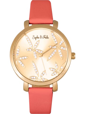 Sophie & Freda Zegarek kwarcowy "Key West" w kolorze złoto-koralowym