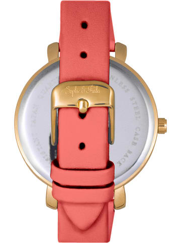 Sophie & Freda Zegarek kwarcowy "Key West" w kolorze złoto-koralowym