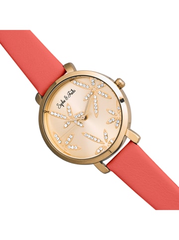 Sophie & Freda Zegarek kwarcowy "Key West" w kolorze złoto-koralowym