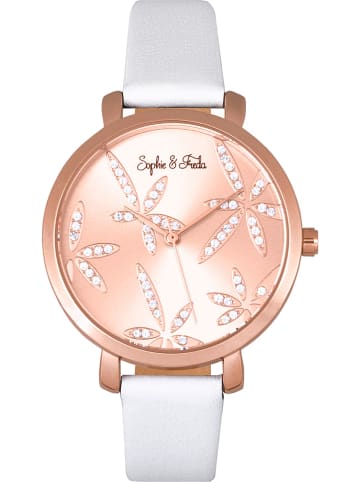 Sophie & Freda Kwartshorloge "Key West" wit/roségoudkleurig