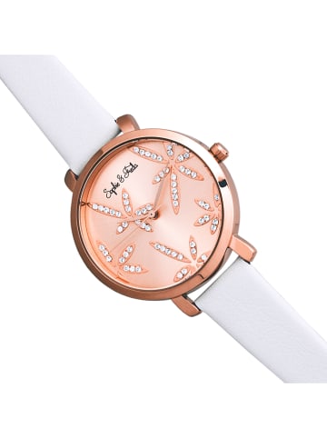 Sophie & Freda Kwartshorloge "Key West" wit/roségoudkleurig