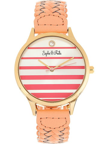 Sophie & Freda Zegarek kwarcowy "Tucson" w kolorze złoto-koralowym