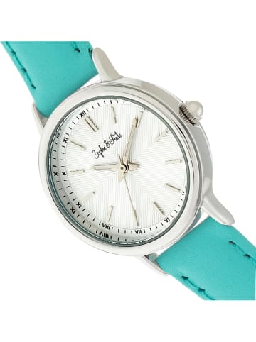 Sophie & Freda Kwartshorloge "Berlin" turquoise/zilverkleurig/wit