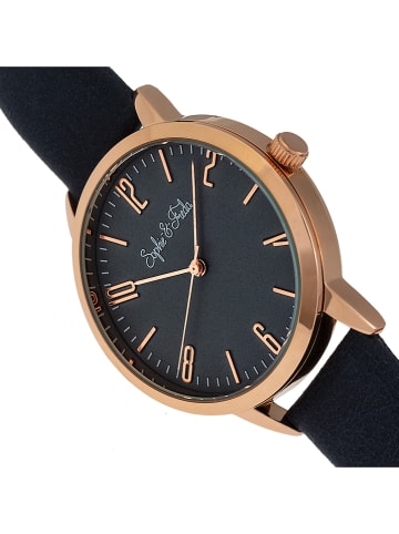 Sophie & Freda Zegarek kwarcowy "Vancouver" w kolorze różowozłoto-czarnym