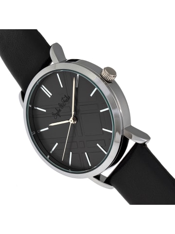 Sophie & Freda Zegarek kwarcowy "Budapest" w kolorze srebrno-czarnym