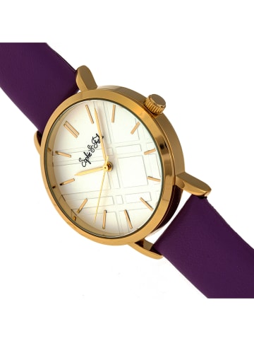 Sophie & Freda Kwartshorloge "Budapest" goudkleurig/paars/wit