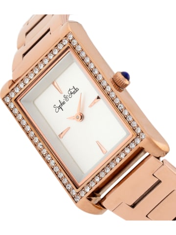 Sophie & Freda Kwartshorloge "Wilmington" roségoudkleurig/wit