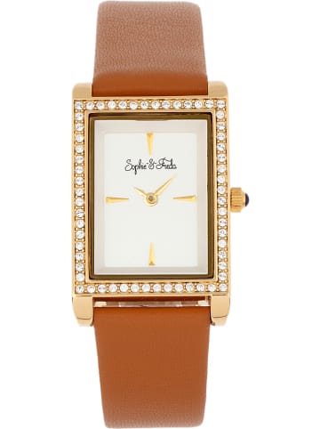 Sophie & Freda Zegarek kwarcowy "Wilmington" w kolorze złoto-jasnobrązowo-białym