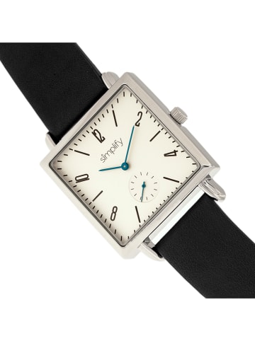 Simplify Zegarek kwarcowy "The 5000" w kolorze srebrno-czarno-białym