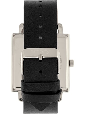 Simplify Zegarek kwarcowy "The 5000" w kolorze srebrno-czarno-białym
