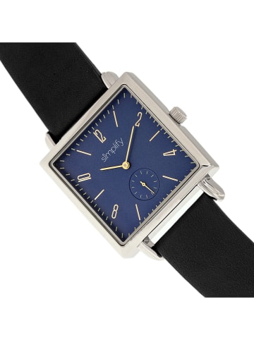 Simplify Zegarek kwarcowy "The 5000" w kolorze srebrno-czarno-niebieskim