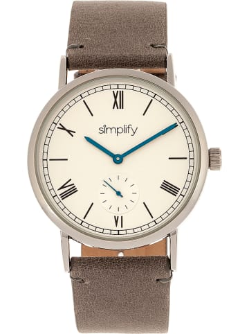 Simplify Quarzuhr "The 5100" in Taupe/ Silber/ Weiß