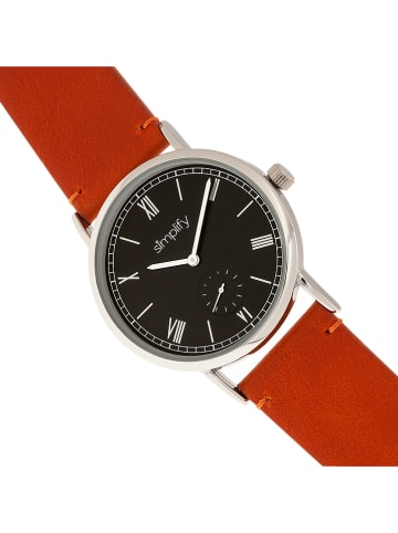 Simplify Kwartshorloge "The 5100" bruin/zilverkleurig/zwart