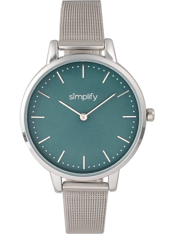 Simplify Zegarek kwarcowy "the 5800" w kolorze srebrno-zielonym