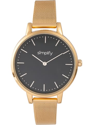 Simplify Kwartshorloge "The 5800" goudkleurig/zwart