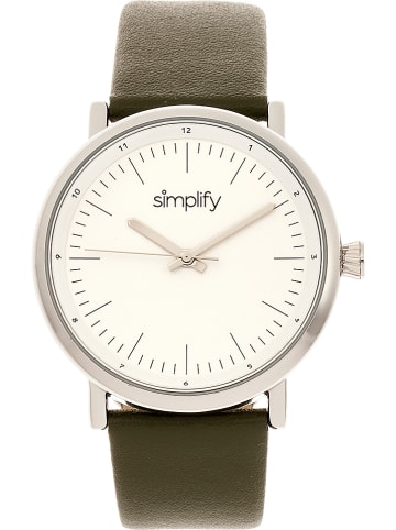 Simplify Kwartshorloge "The 6200" kaki/zilverkleurig/crème